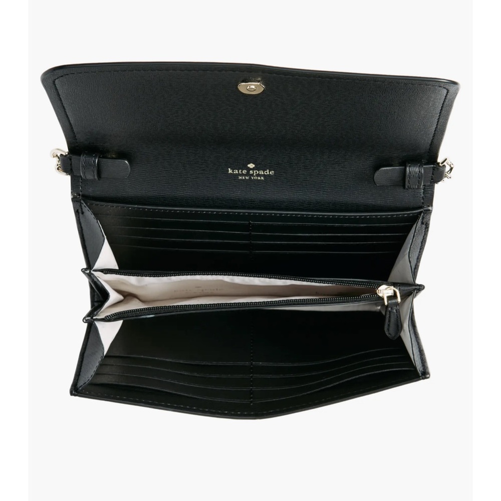 Kate Spade Cameron Wallet Black Crossbody Bag with Chain Strap - Picture 7 of 9